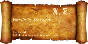 Maráz Roland névjegykártya